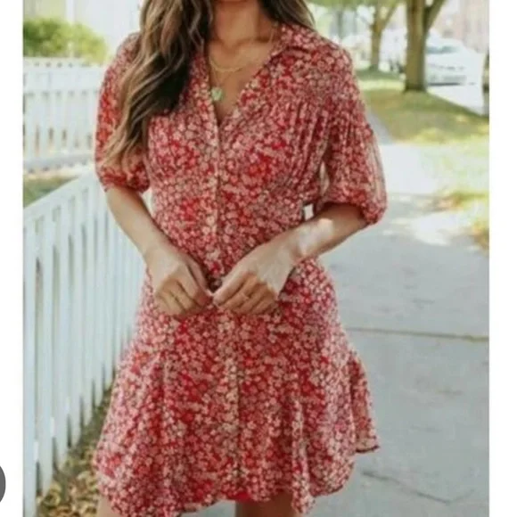 Free People | Dresses | Nwt Free People Bonnie Mini Dress In Strawberry  Combo Size Small | Poshmark